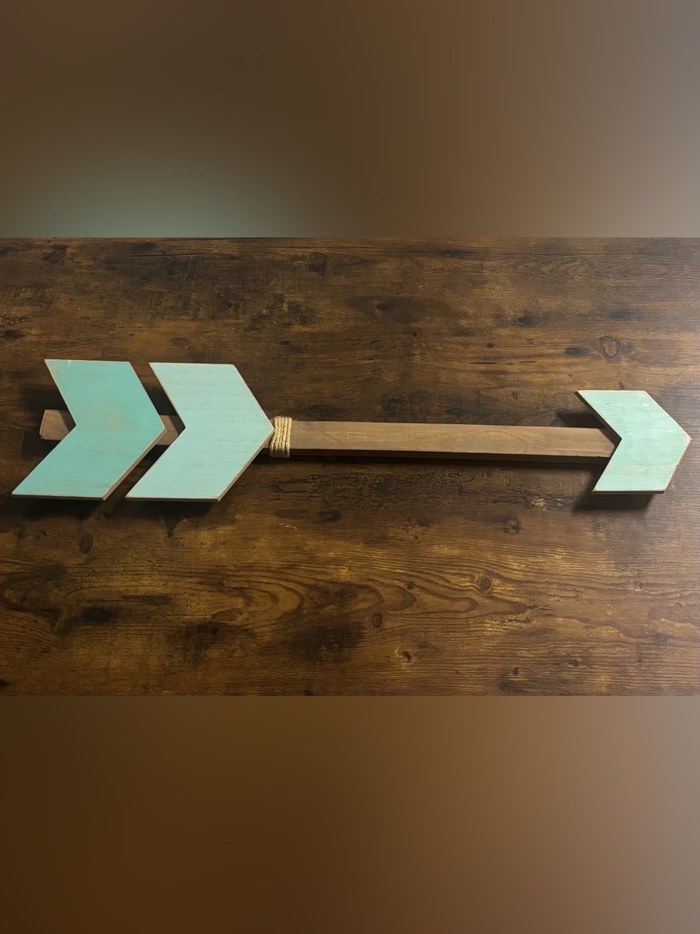 Boho Wooden Arrow Wall Decor in Light Turquoise 19 x 6.5” Boho Nursery Childrens